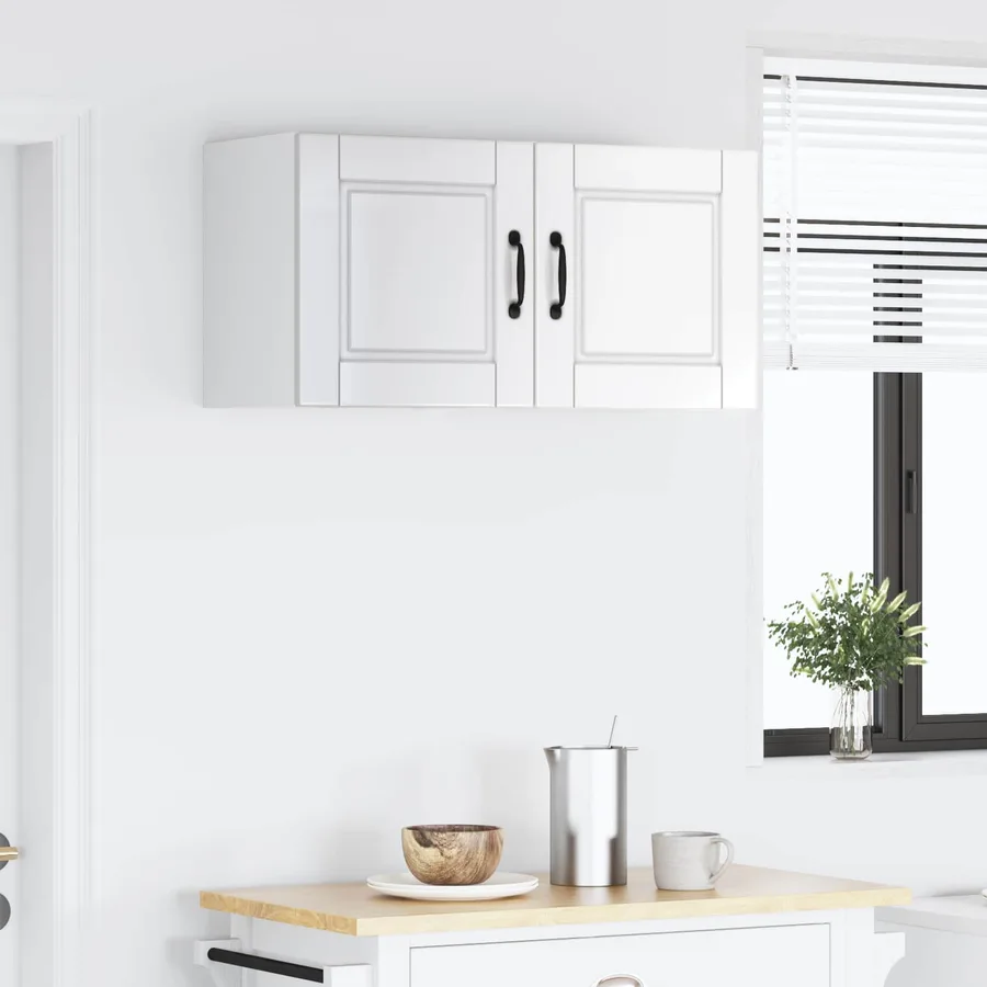 Meuble mural PORTO 2 pcs Blanc brillant 40 x 31 x 40 cm - 4