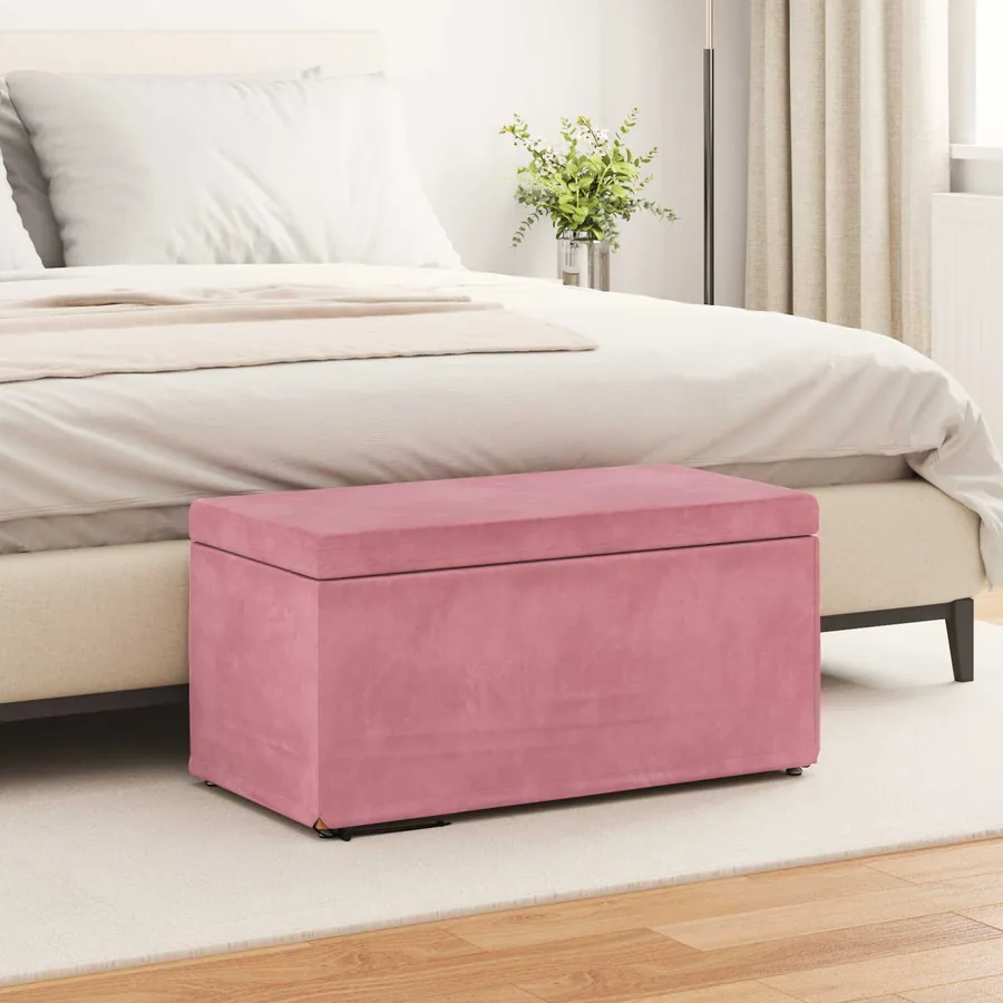 Tabouret Rose 81 x 41 x 40 cm Velours et Bois Composite