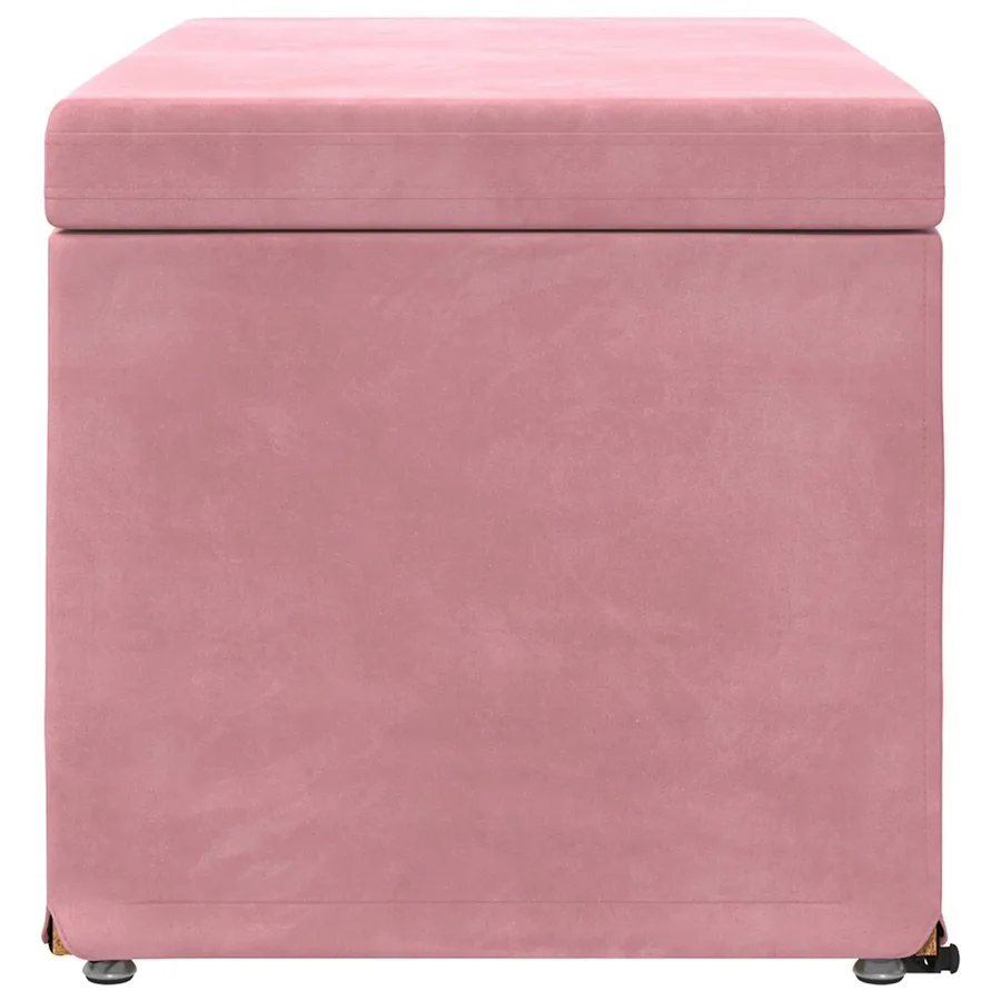 Tabouret Rose 81 x 41 x 40 cm Velours et Bois Composite - 5