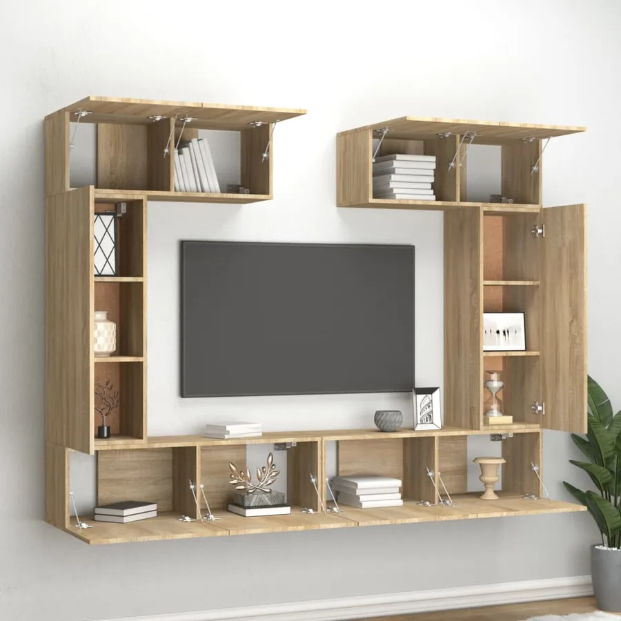 Ensemble de meubles TV 6 pcs Chêne sonoma Bois d'ingénierie - 3