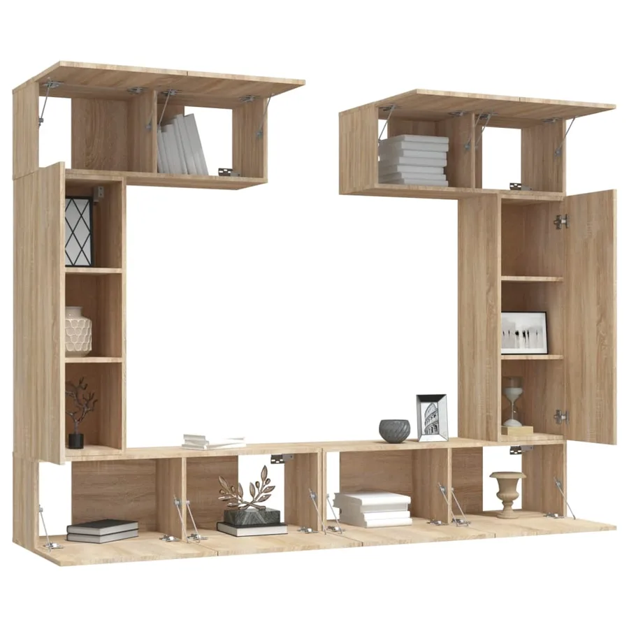 Ensemble de meubles TV 6 pcs Chêne sonoma Bois d'ingénierie - 4