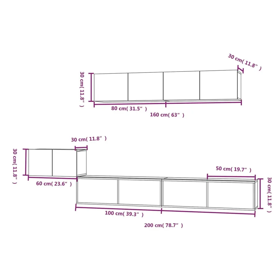Ensemble de meubles TV 5 pcs Chêne sonoma Bois d'ingénierie - 14