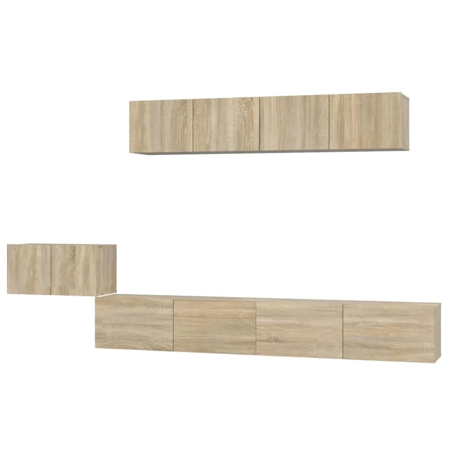 Ensemble de meubles TV 5 pcs Chêne sonoma Bois d'ingénierie - 2