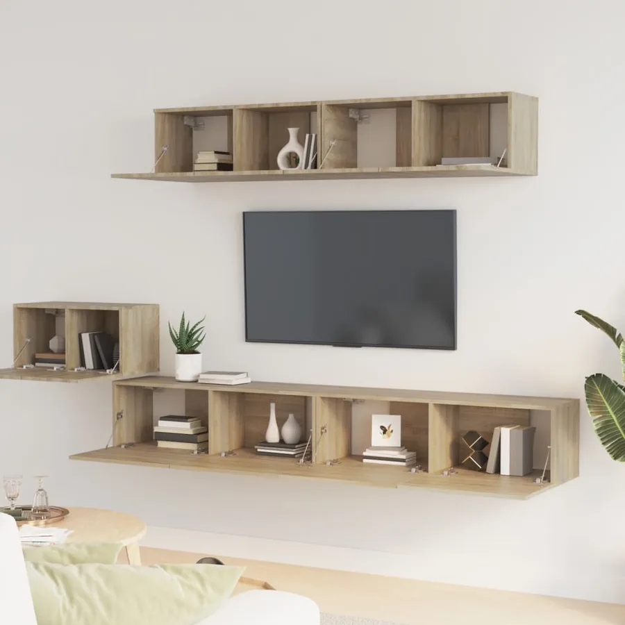 Ensemble de meubles TV 5 pcs Chêne sonoma Bois d'ingénierie - 3