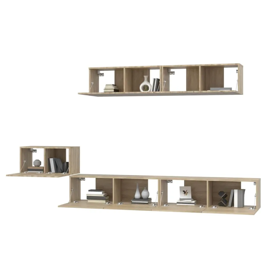 Ensemble de meubles TV 5 pcs Chêne sonoma Bois d'ingénierie - 4