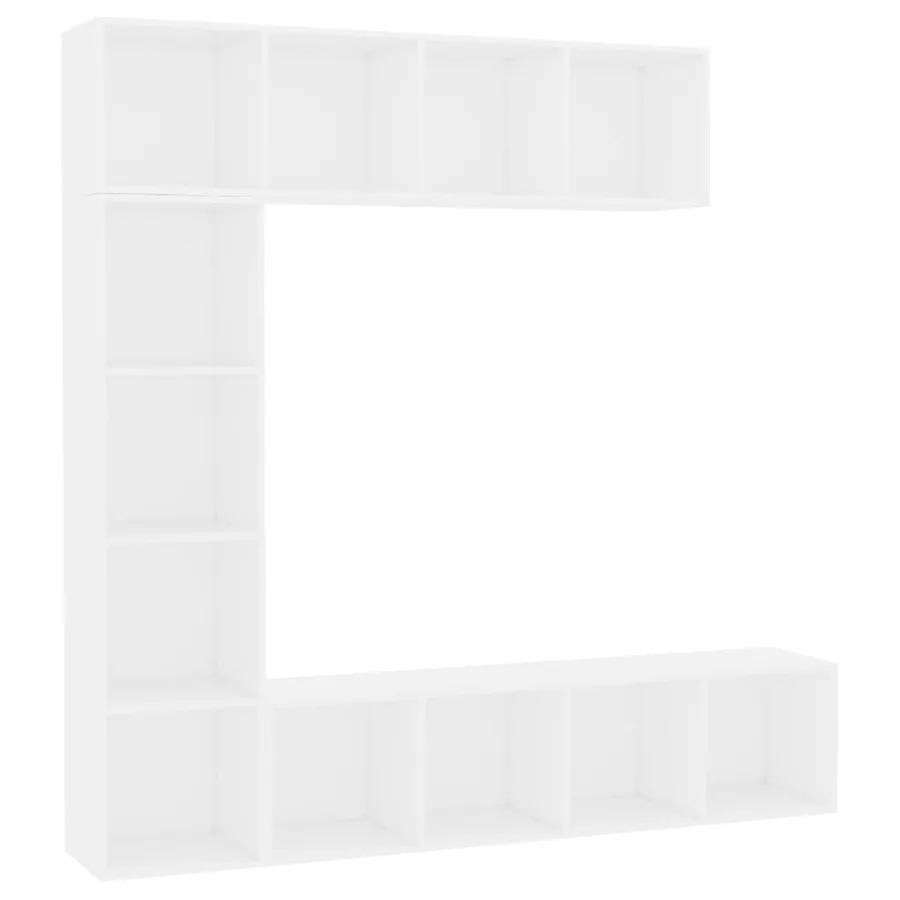 Ensemble de bibliothèque/meuble TV 3 pcs Blanc 180x30x180 cm - 2