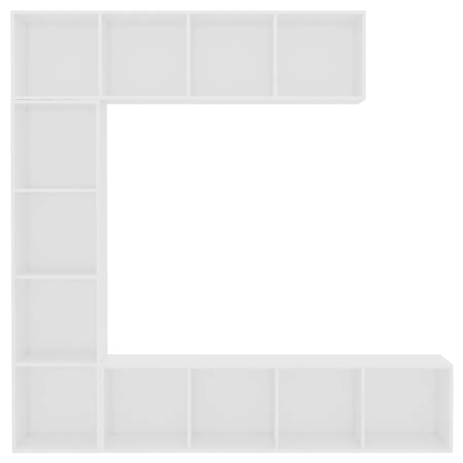 Ensemble de bibliothèque/meuble TV 3 pcs Blanc 180x30x180 cm - 4