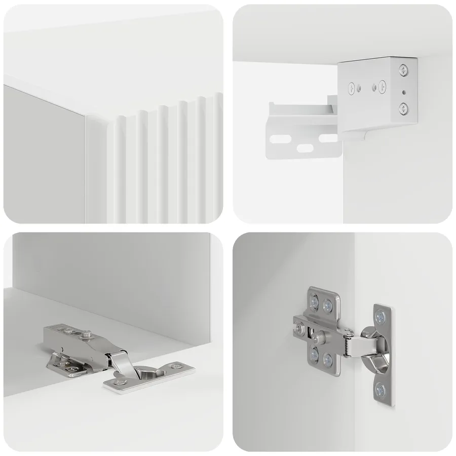 Ensemble meuble TV 5 pcs Blanc Bois d'ingénierie - 8