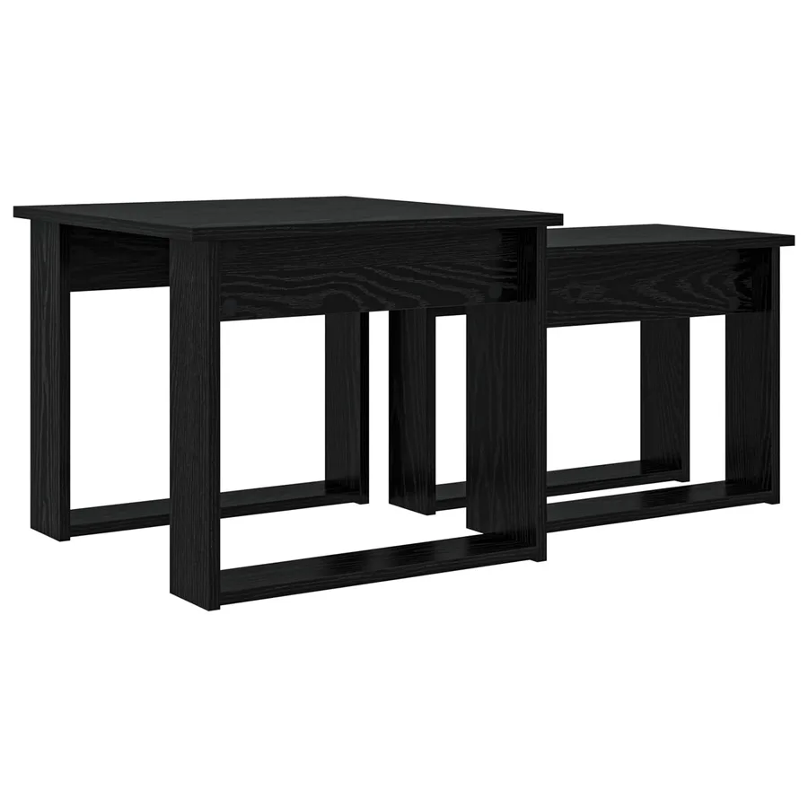Ensemble de tables basses 2 pcs Chêne noir Bois d'ingénierie - 8