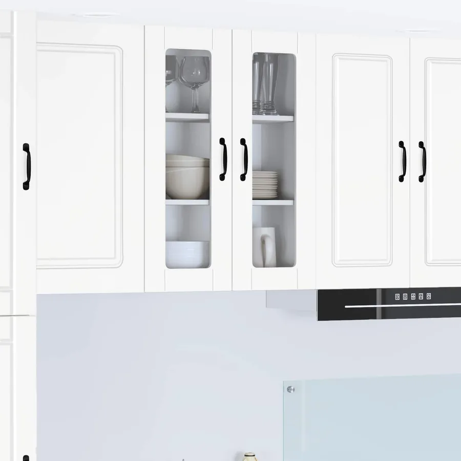 Cabinet en verre mural PORTO Blanc 60 x 31 x 80 cm