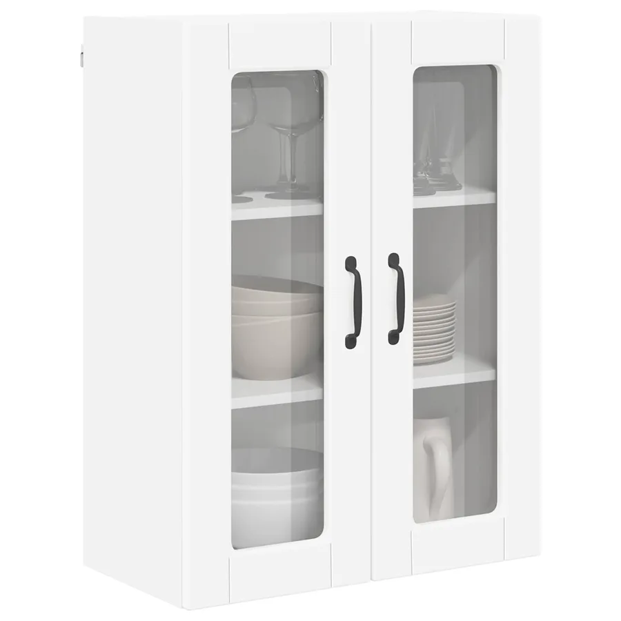 Cabinet en verre mural PORTO Blanc 60 x 31 x 80 cm - 3