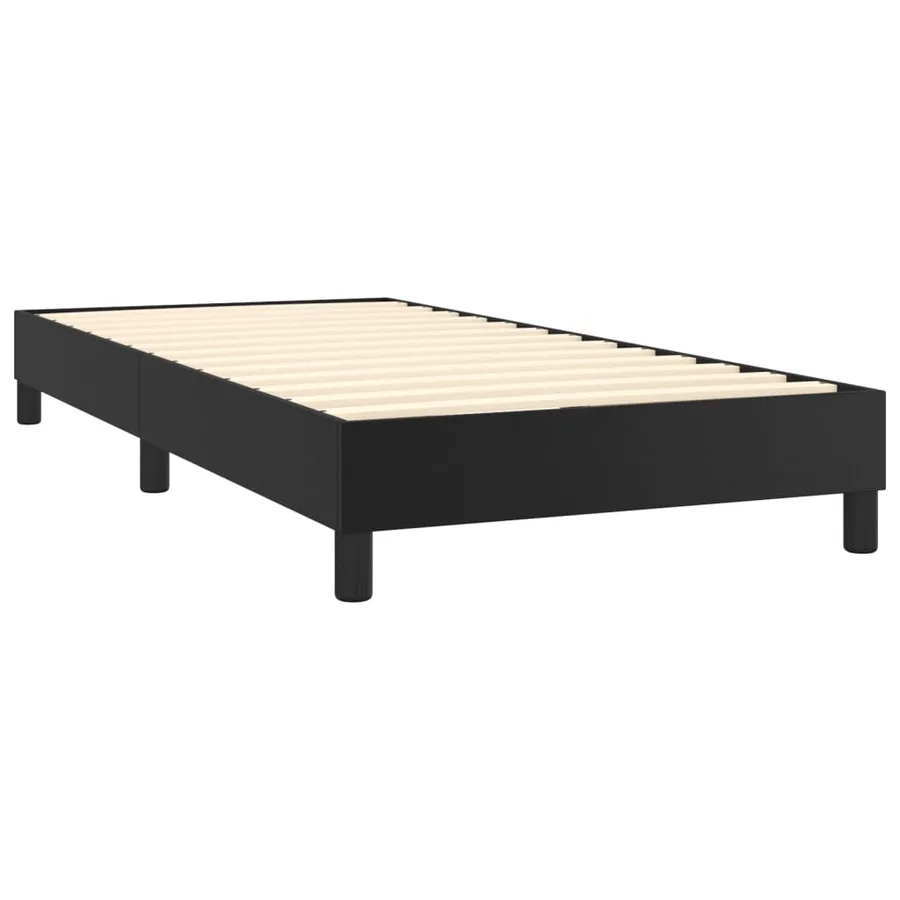 Sommier à lattes de lit avec matelas Noir 90x200 cm Similicuir - 4