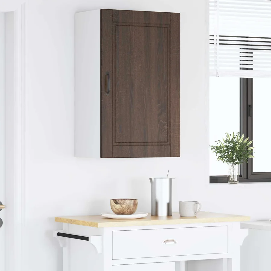 Meuble mural PORTO Chêne brun 50 x 31 x 80 cm Bois d'ingénierie - 4