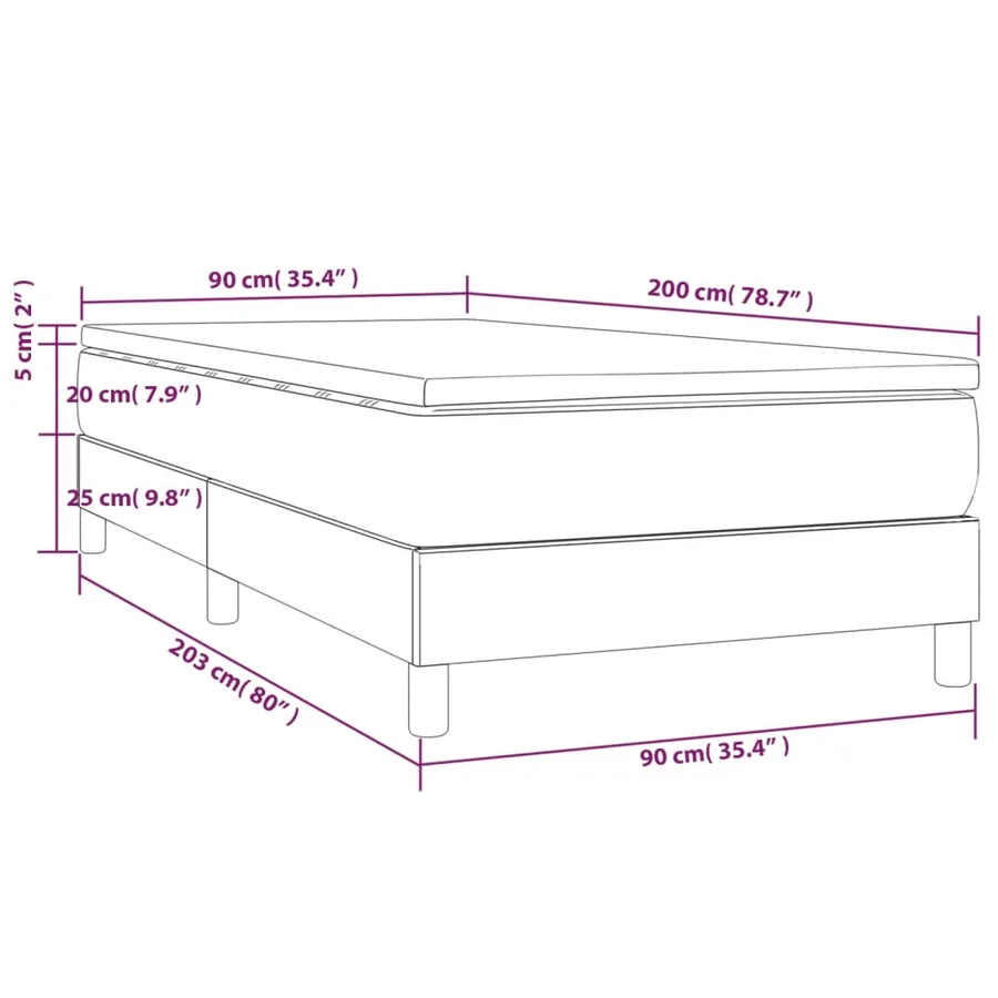 Sommier à lattes de lit avec matelas Blanc 90x200 cm Similicuir - 10
