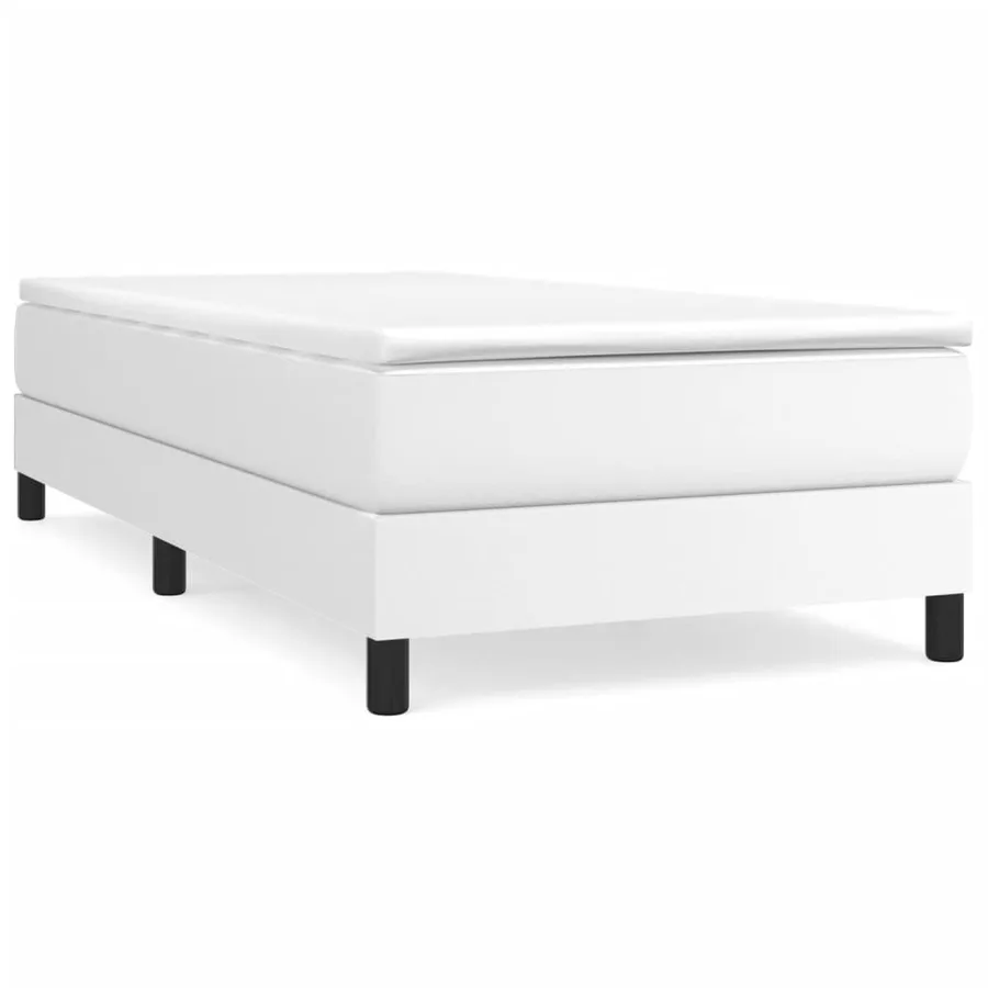 Sommier à lattes de lit avec matelas Blanc 90x200 cm Similicuir - 2