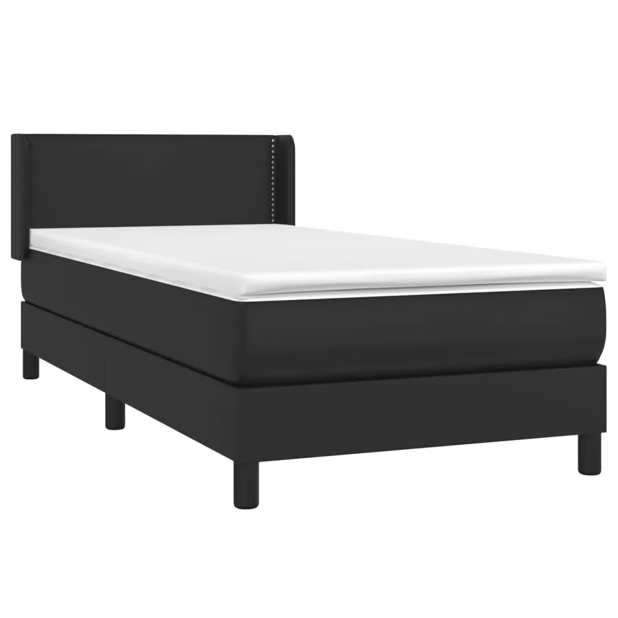 Sommier à lattes de lit avec matelas Noir 90x200 cm Similicuir - 3