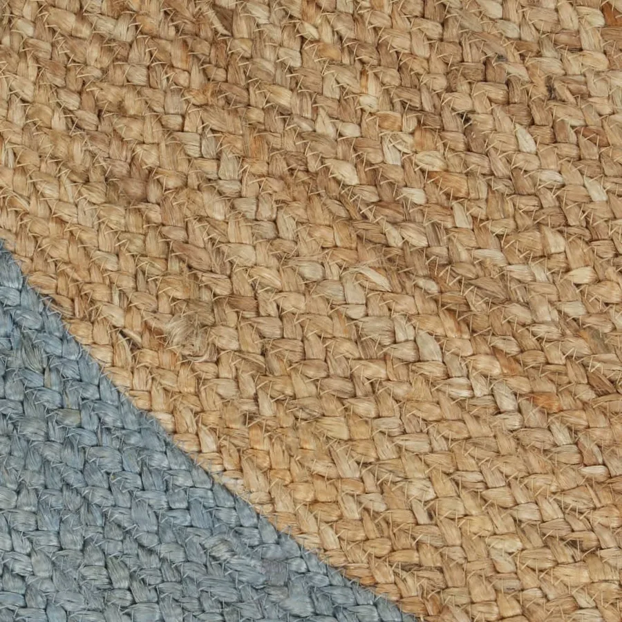 Tapis fait à la main Jute avec bord vert olive 120 cm - 4