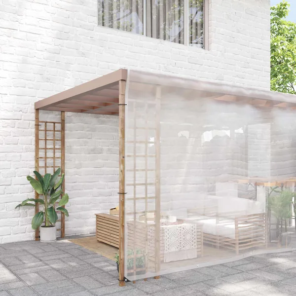 Bâche avec œillets Transparent 10 x 10 m Polyéthylène