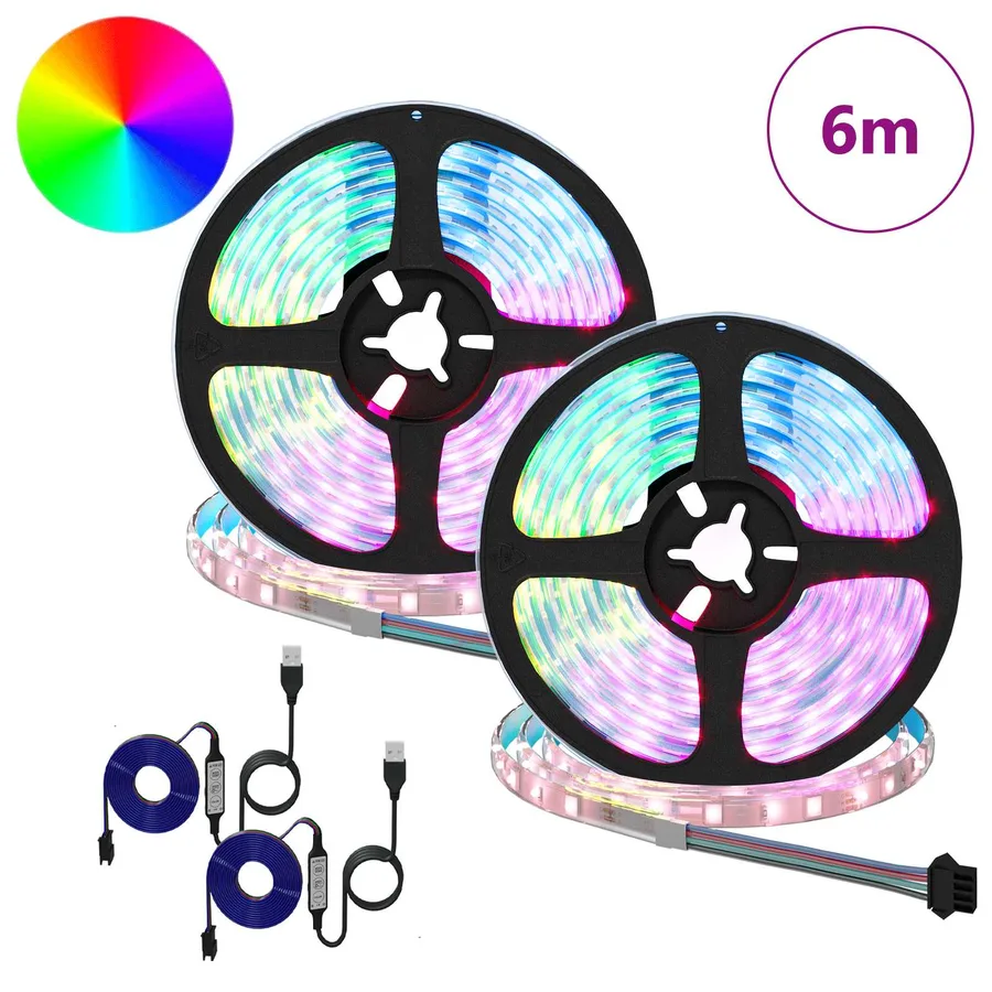 Bande LED 2 pcs Noir et Transparent 3000 mm Cuivre et plastique - 2
