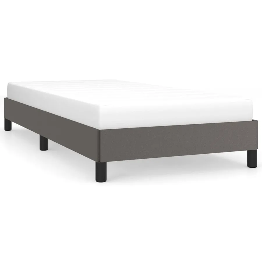 Cadre de lit sans matelas gris 90x200 cm similicuir - 2