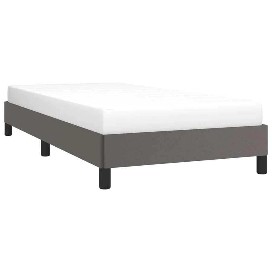 Cadre de lit sans matelas gris 90x200 cm similicuir - 3