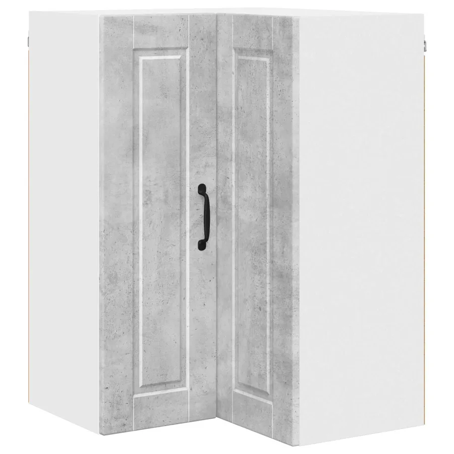 Cabinet d'angle mural PORTO Gris béton 57 x 57 x 80 cm - 2