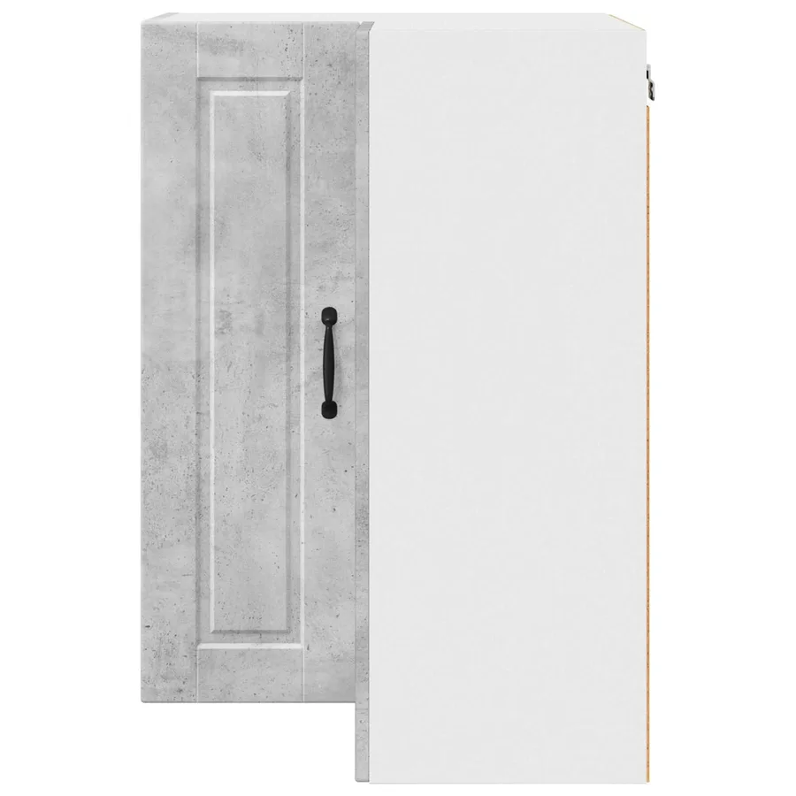 Cabinet d'angle mural PORTO Gris béton 57 x 57 x 80 cm - 6