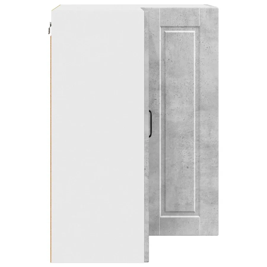 Cabinet d'angle mural PORTO Gris béton 57 x 57 x 80 cm - 7
