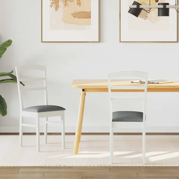 Chaise de salle à manger 2 pcs Blanc et Gris