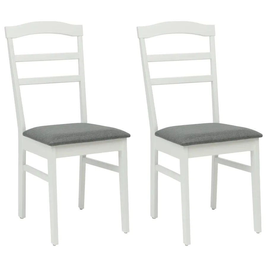 Chaise de salle à manger 2 pcs Blanc et Gris - 2