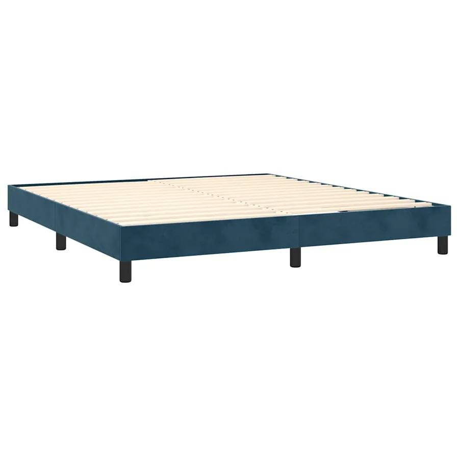 Sommier à lattes de lit et matelas Bleu foncé 160x200cm Velours - 4