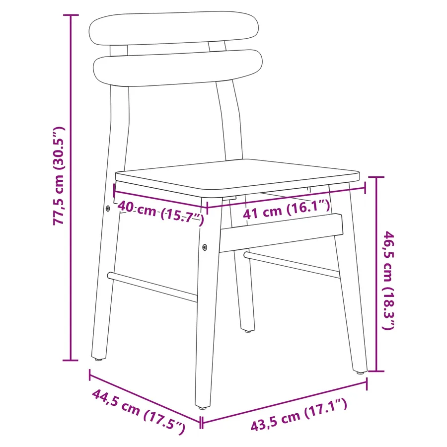 Chaise de salle à manger 2 pcs Naturel - 11