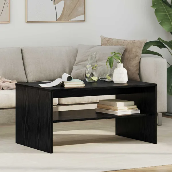 Table basse Chêne noir 80 x 50 x 40 cm Bois d'ingénierie