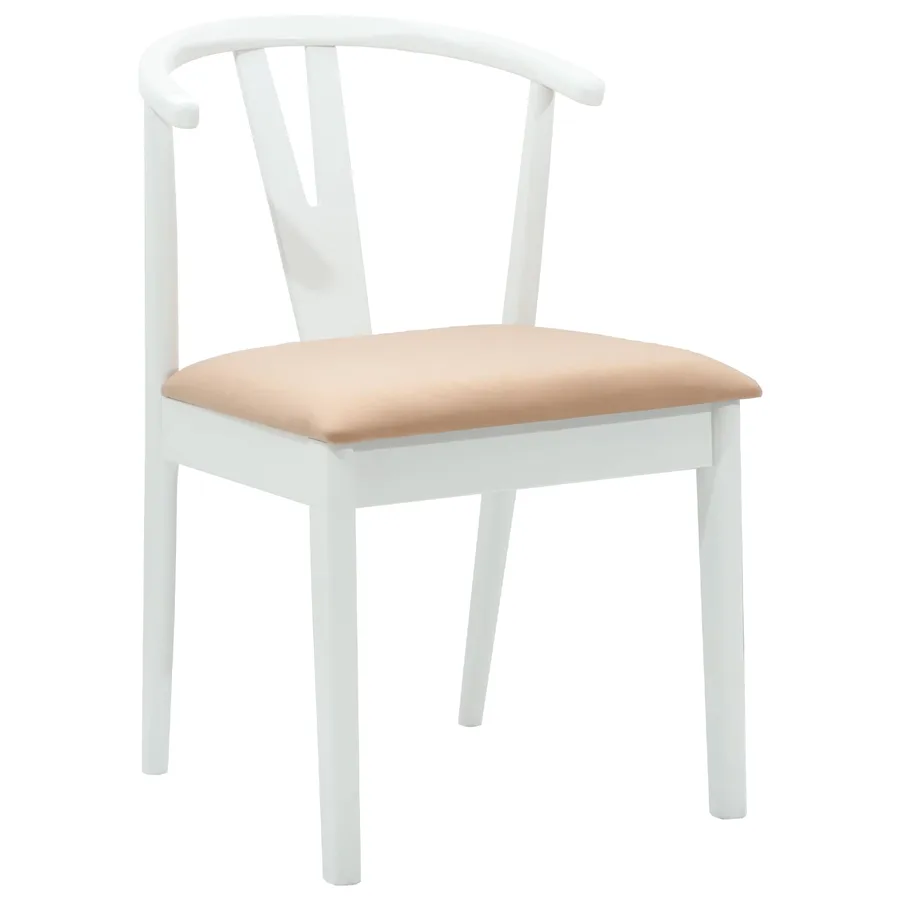 Chaise de salle à manger 2 pcs Blanc et marron - 4