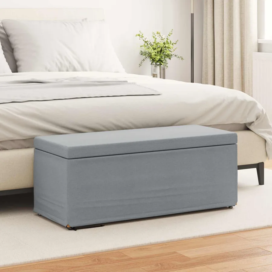 Tabouret Gris clair 101 x 41 x 40 cm Tissu et bois stratifié