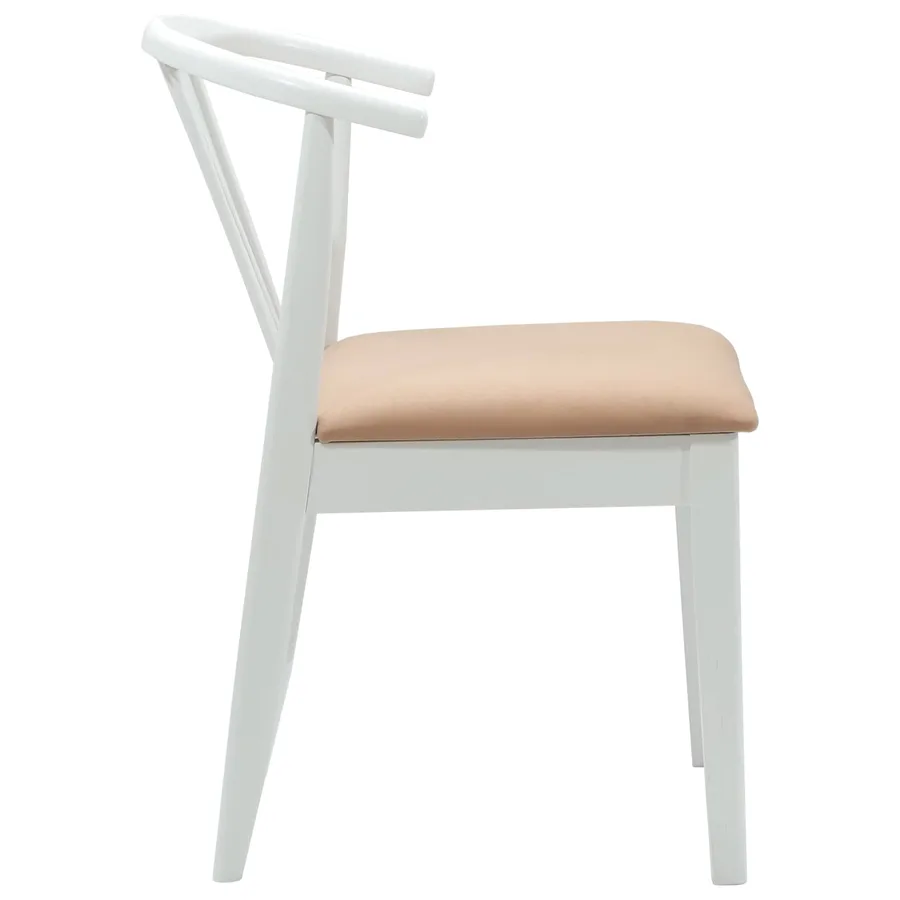 Chaise de salle à manger 2 pcs Blanc et marron - 6