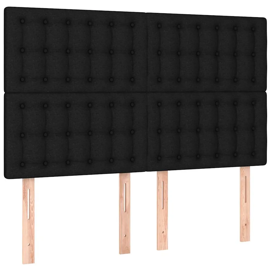 Tête de lit à LED Noir 144x5x118/128 cm Tissu - 4