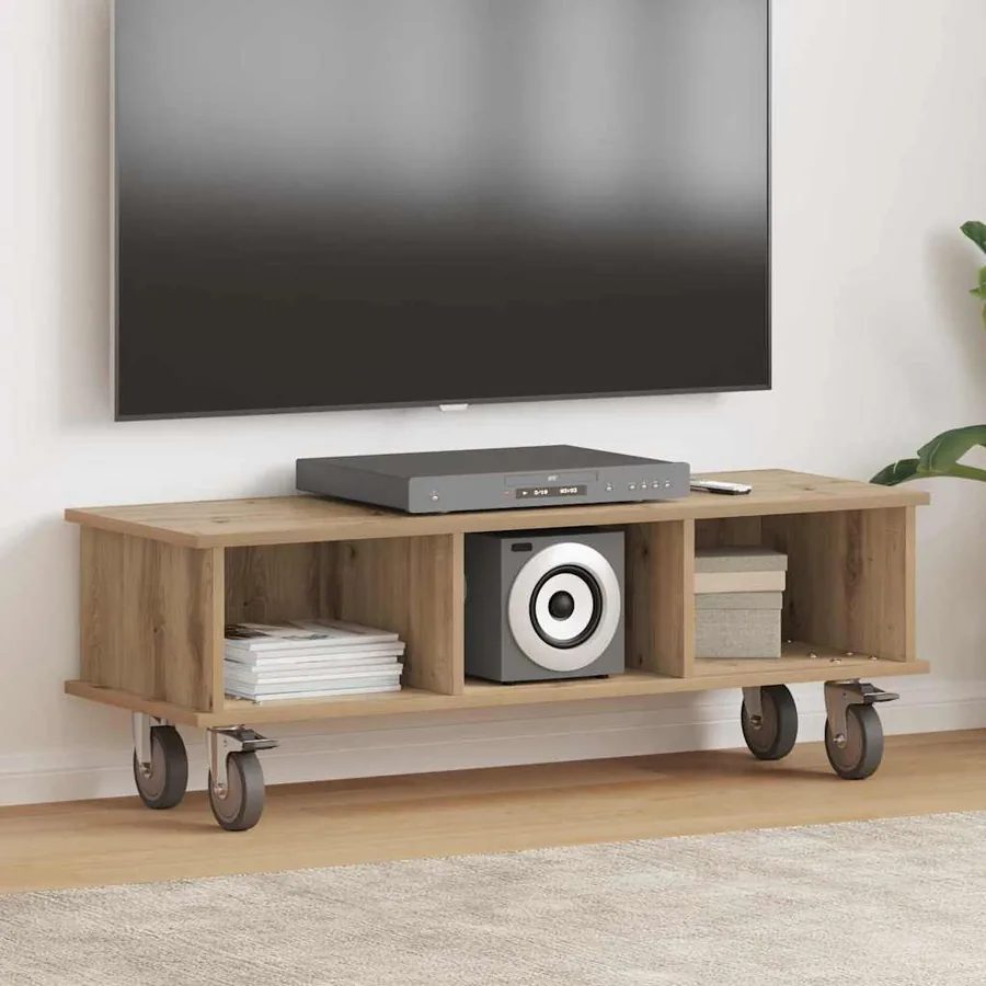 Meuble TV 100 x 35 x 35 cm Chêne artisanal Bois d'ingénierie