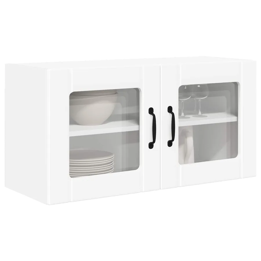 Cabinet en verre mural PORTO Blanc 80 x 31 x 40 cm - 3