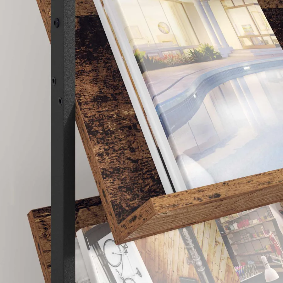 Étagère à magazines avec étagère Bois ancien 68 x 40 x 123,5 cm - 4