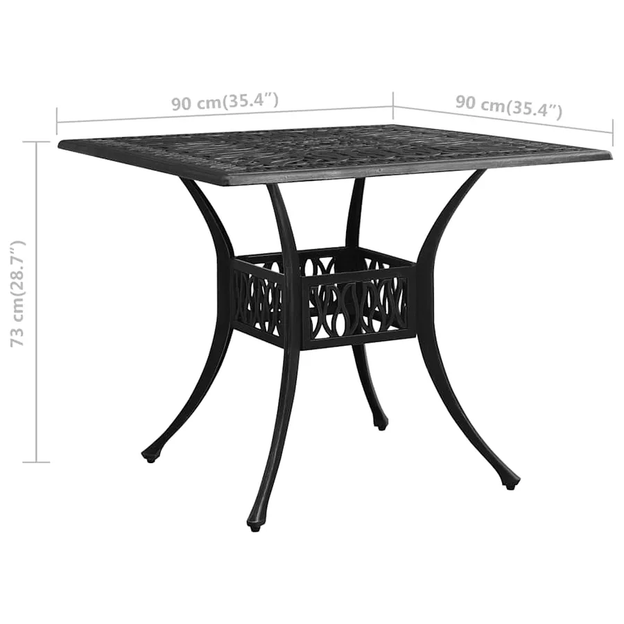 Ensemble de bistro 5 pcs Aluminium coulé Noir - 16