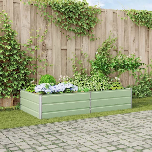 Jardinière Vert pastel 195 x 100 x 45 cm Acier galvanisé