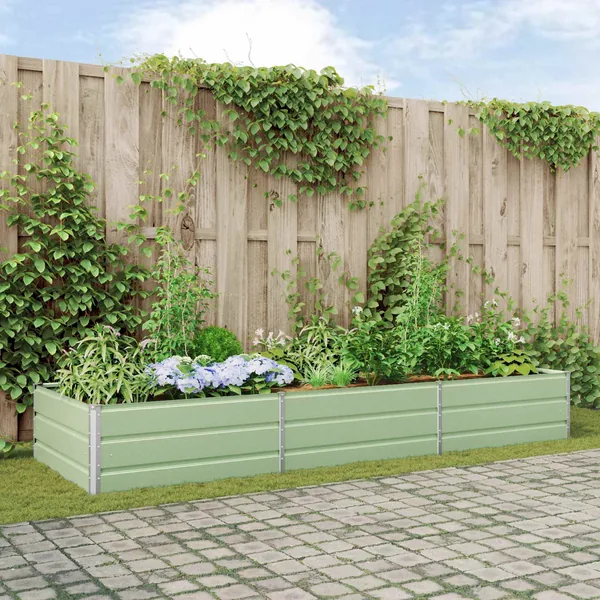 Jardinière Vert pastel 290 x 100 x 45 cm Acier galvanisé