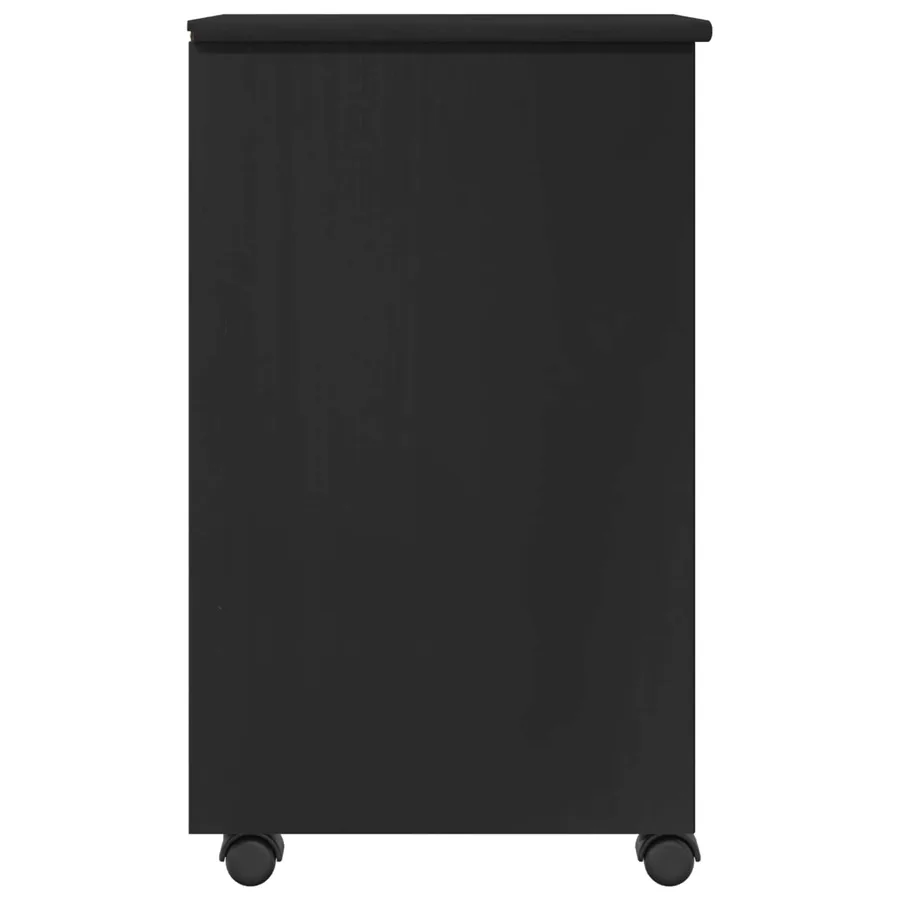 Cabinet roulant Noir 34 x 39 x 65,5 cm Pin massif - 6