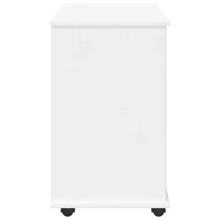 Cabinet roulant Blanc 63,5 x 39 x 65,5 cm Bois de Pin Massif - 6