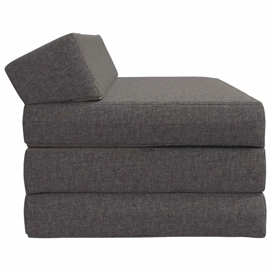 Canapé-lit pliable Gris clair 120 x 60 x 49 cm Tissu - 3