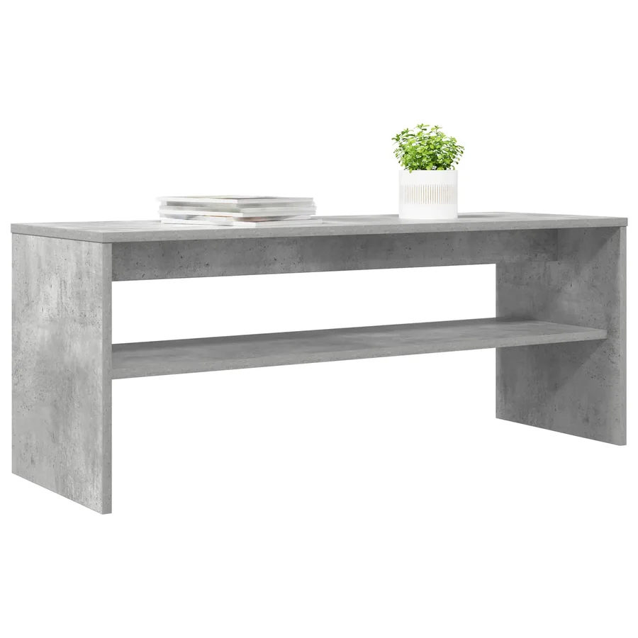 Meuble TV Gris béton 100 x 35 x 40 cm Bois d'ingénierie - 3