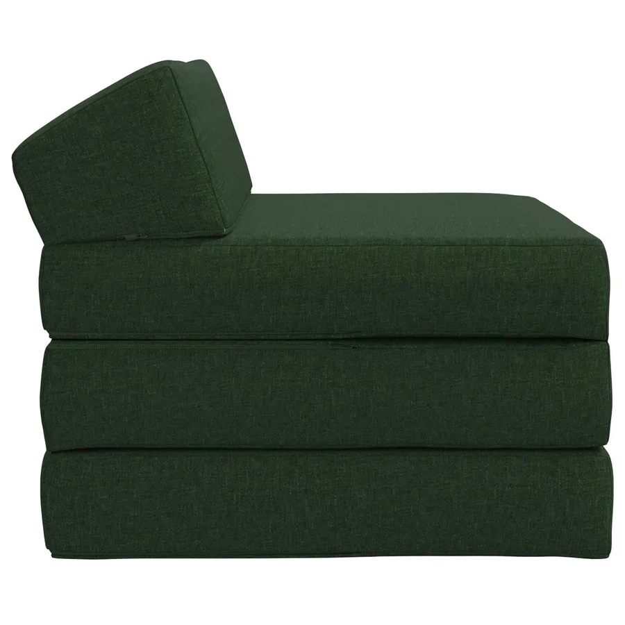 Canapé-lit pliable Vert foncé 200 x 70 x 10 cm Tissu - 3