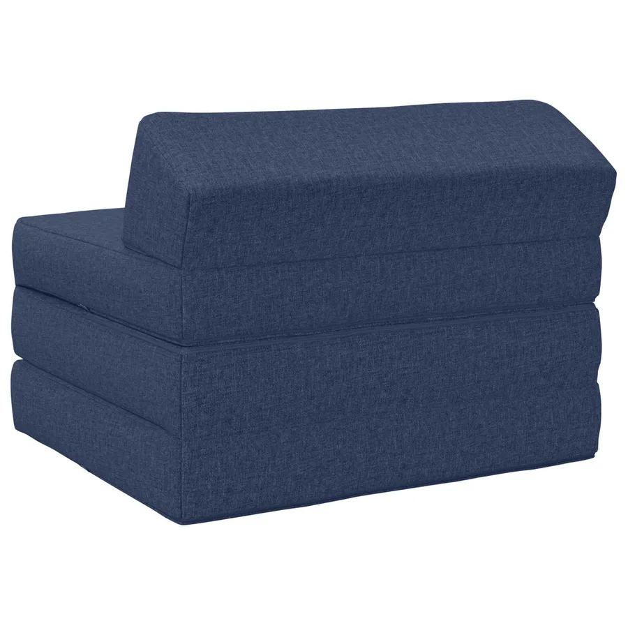 Canapé-lit pliable Bleu 200 x 70 x 10 cm Tissu - 4
