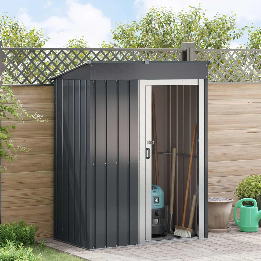 Cabanons de jardin Anthracite 137 x 81 x 180 cm Métал - 4